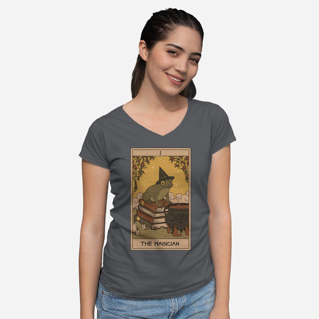 The Magician Tarot-womens v-neck tee-Thiago Correa