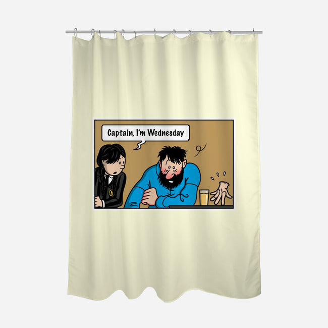 Wednesday Meme-none polyester shower curtain-Raffiti