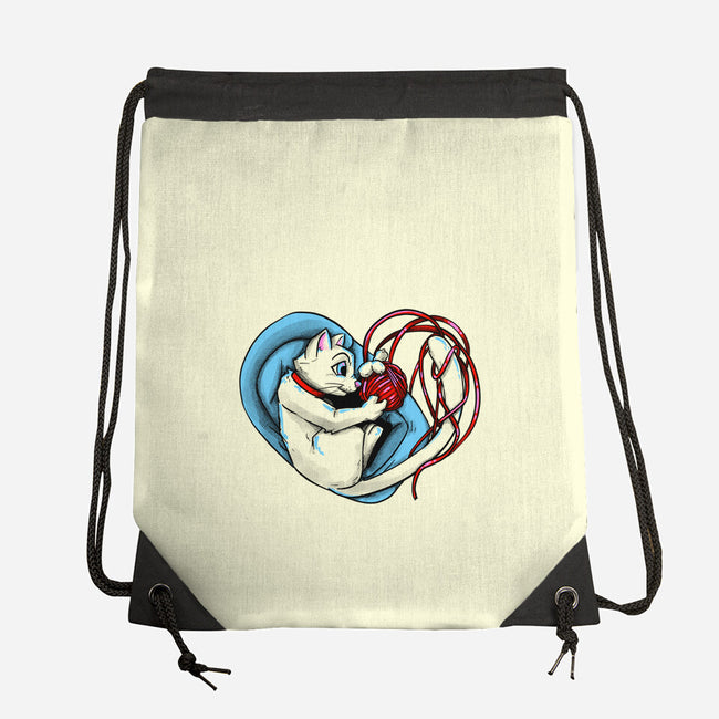 Cat Love-none drawstring bag-ellr