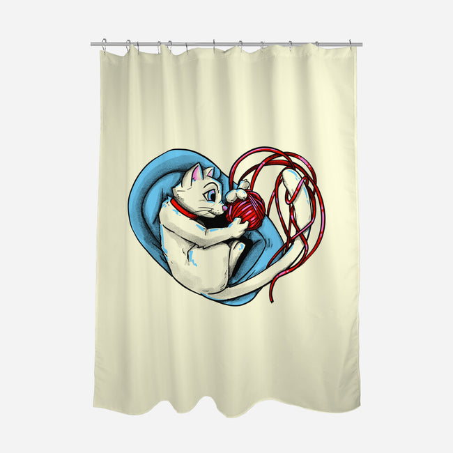 Cat Love-none polyester shower curtain-ellr