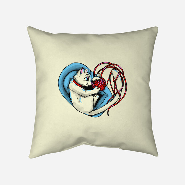 Cat Love-none removable cover w insert throw pillow-ellr