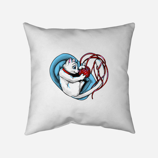 Cat Love-none removable cover w insert throw pillow-ellr