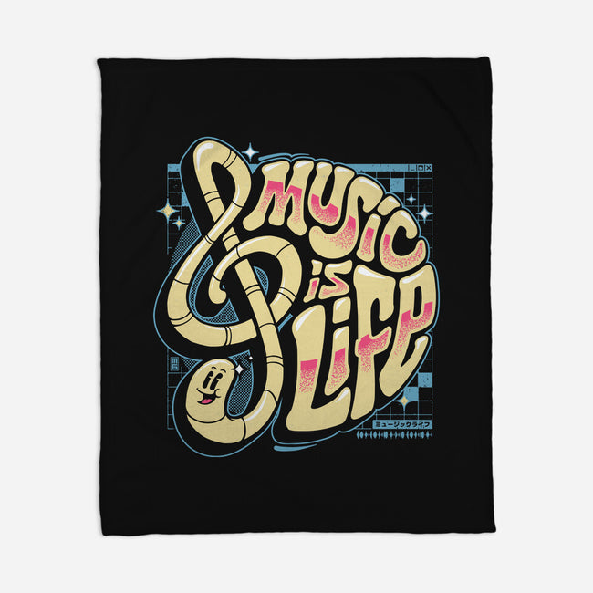 Music Is Life-none fleece blanket-StudioM6