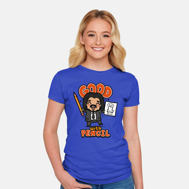 Good With Pencil-womens fitted tee-Boggs Nicolas