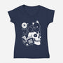 Cat Dominate-womens v-neck tee-Eoli Studio