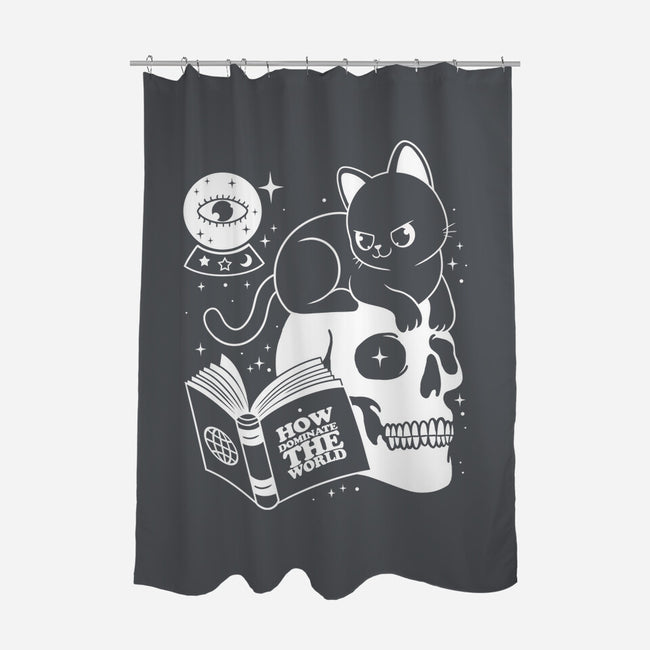 Cat Dominate-none polyester shower curtain-Eoli Studio