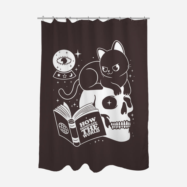 Cat Dominate-none polyester shower curtain-Eoli Studio