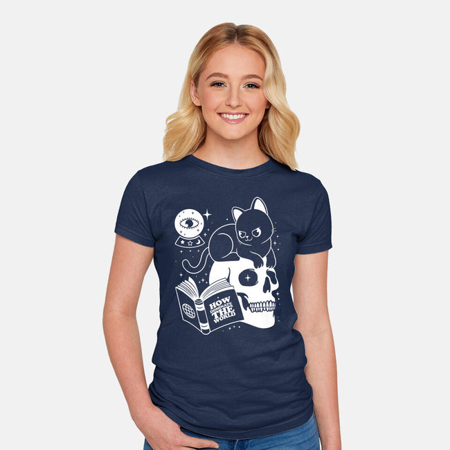 Cat Dominate-womens fitted tee-Eoli Studio