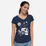 Cat Dominate-womens v-neck tee-Eoli Studio
