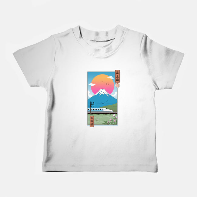 Shinkansen In Mt. Fuji-baby basic tee-vp021