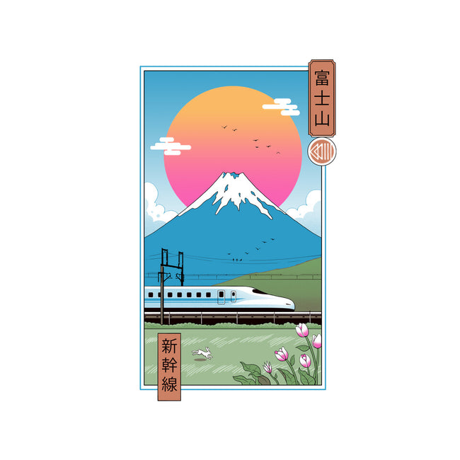 Shinkansen In Mt. Fuji-none polyester shower curtain-vp021