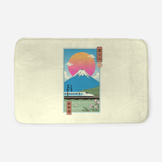 Shinkansen In Mt. Fuji-none memory foam bath mat-vp021