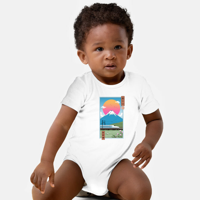 Shinkansen In Mt. Fuji-baby basic onesie-vp021