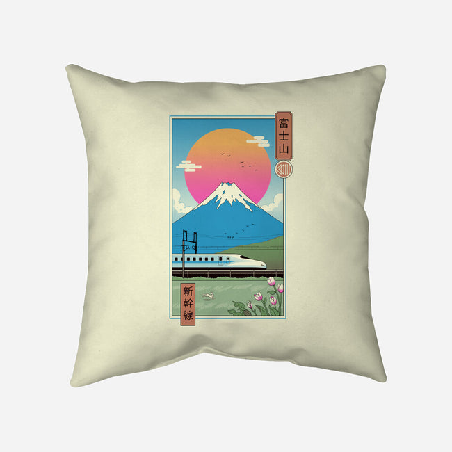 Shinkansen In Mt. Fuji-none removable cover w insert throw pillow-vp021