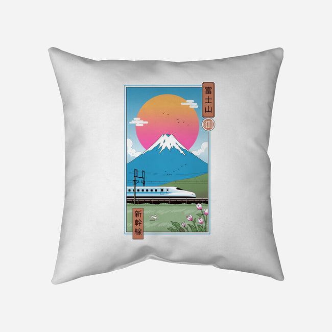 Shinkansen In Mt. Fuji-none removable cover w insert throw pillow-vp021