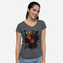Space Eater-womens v-neck tee-Estevan Silveira