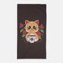 Coffee Cat-none beach towel-Eoli Studio