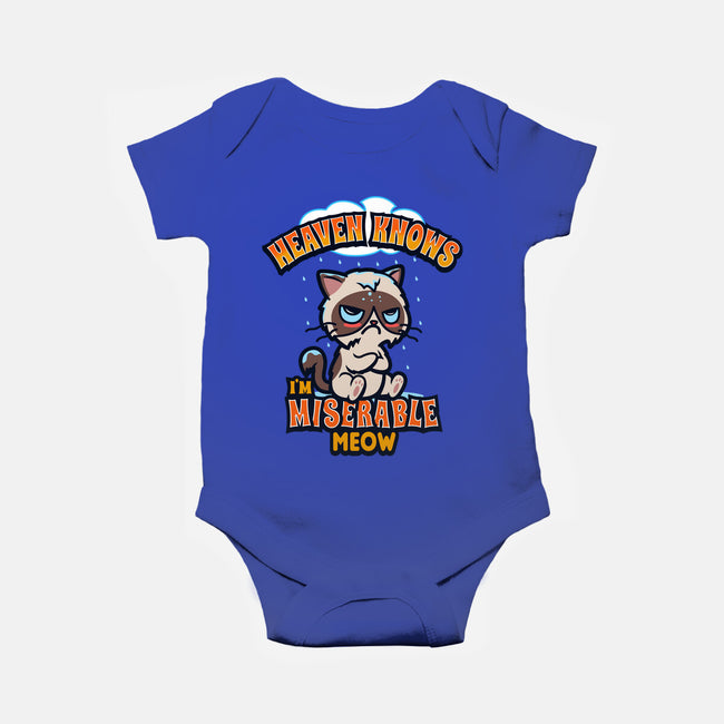 Heaven Knows I'm Miserable Meow-baby basic onesie-Boggs Nicolas