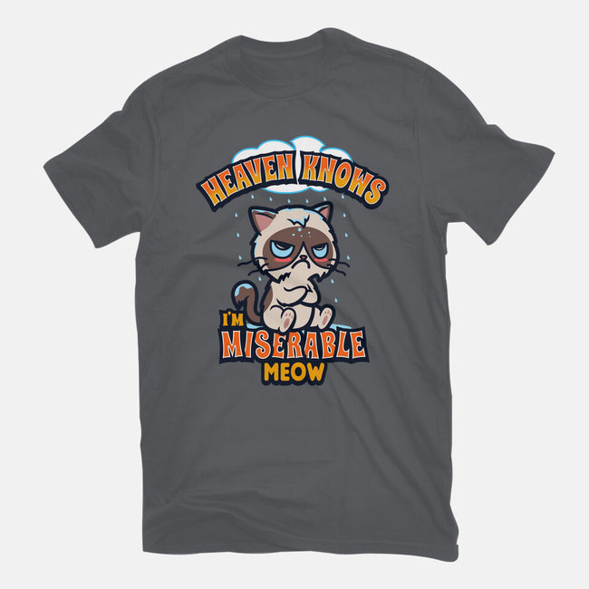 Heaven Knows I'm Miserable Meow-womens basic tee-Boggs Nicolas