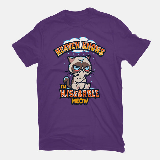 Heaven Knows I'm Miserable Meow-womens basic tee-Boggs Nicolas