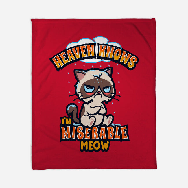 Heaven Knows I'm Miserable Meow-none fleece blanket-Boggs Nicolas