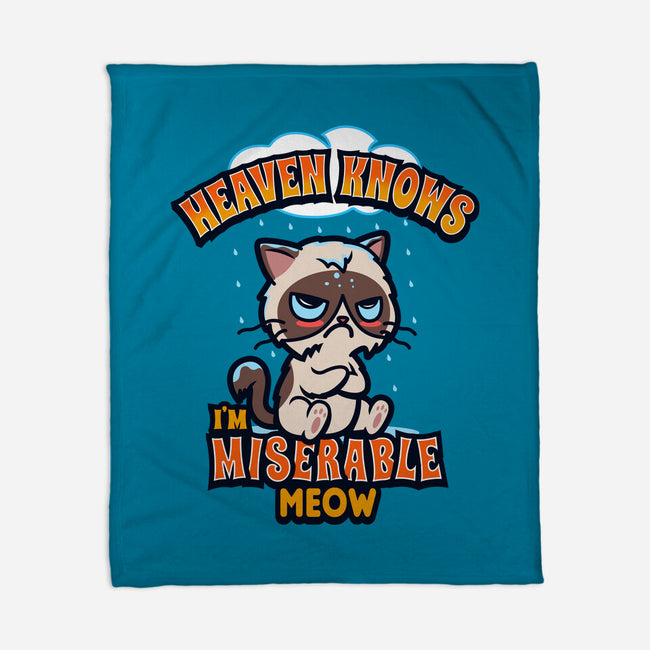 Heaven Knows I'm Miserable Meow-none fleece blanket-Boggs Nicolas