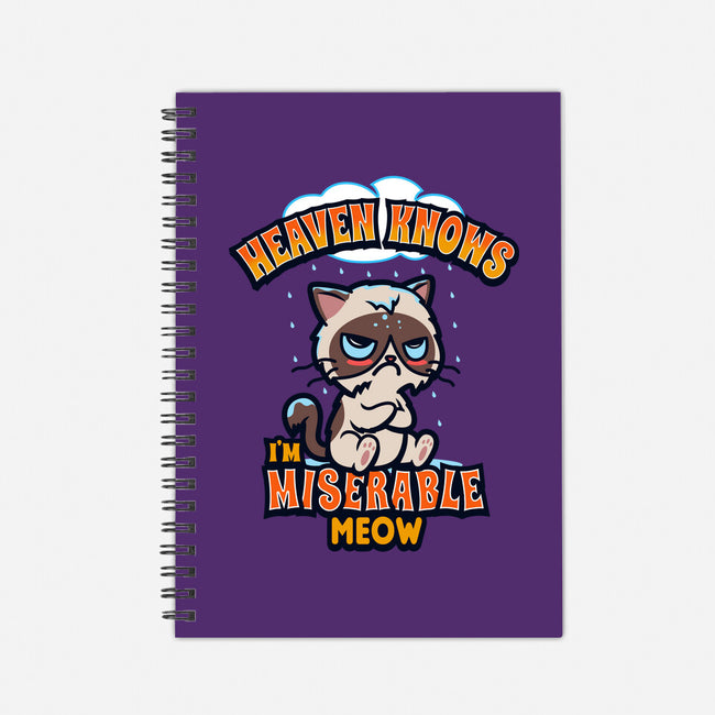 Heaven Knows I'm Miserable Meow-none dot grid notebook-Boggs Nicolas