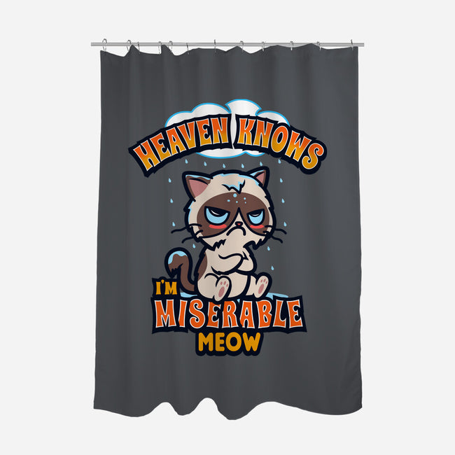 Heaven Knows I'm Miserable Meow-none polyester shower curtain-Boggs Nicolas