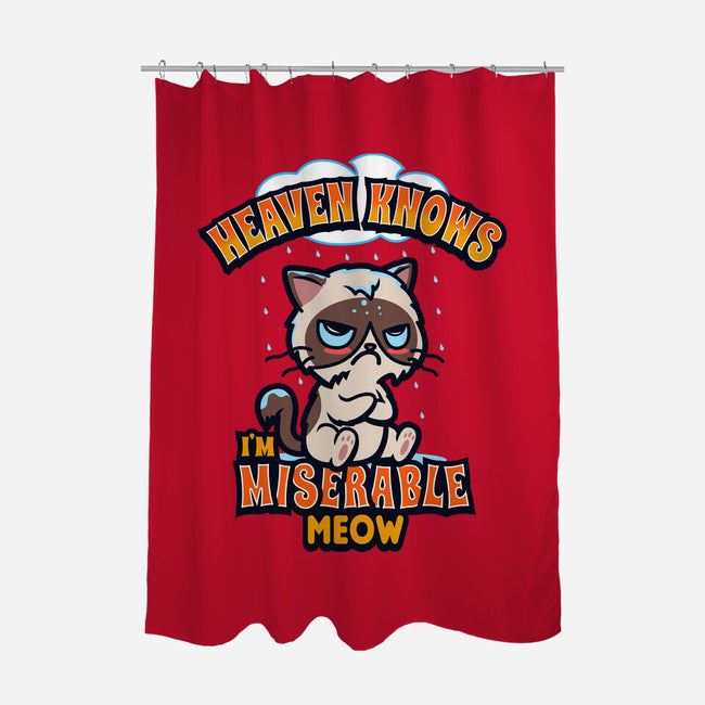 Heaven Knows I'm Miserable Meow-none polyester shower curtain-Boggs Nicolas