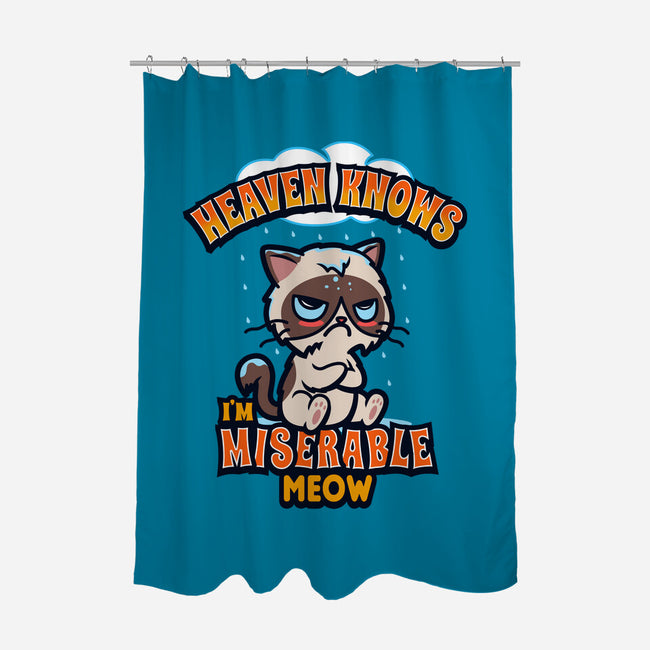Heaven Knows I'm Miserable Meow-none polyester shower curtain-Boggs Nicolas
