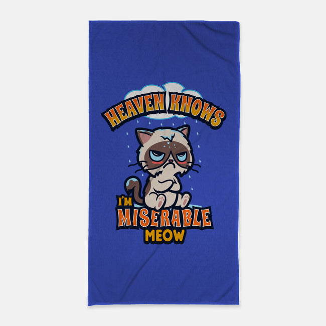 Heaven Knows I'm Miserable Meow-none beach towel-Boggs Nicolas