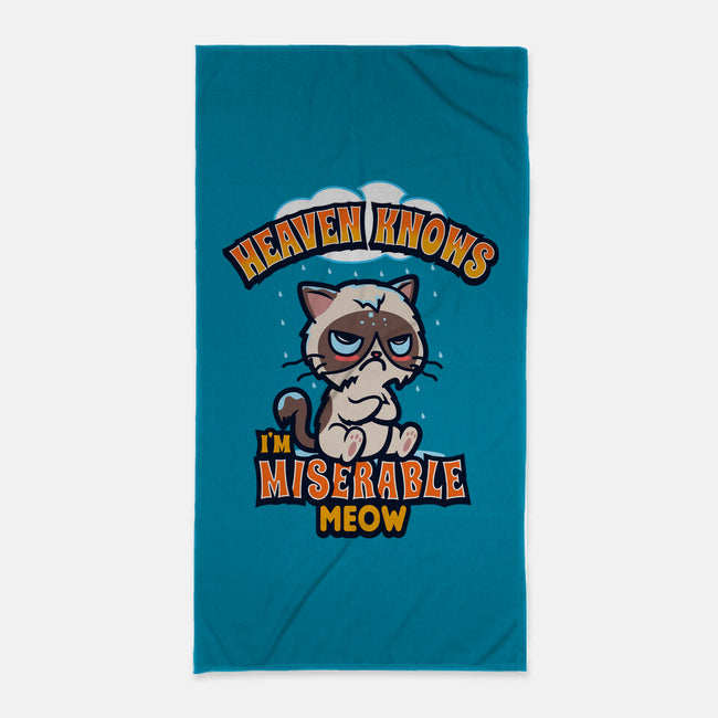 Heaven Knows I'm Miserable Meow-none beach towel-Boggs Nicolas