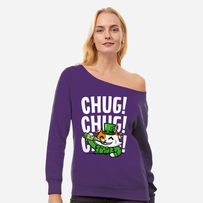 Chug!-womens off shoulder sweatshirt-krisren28