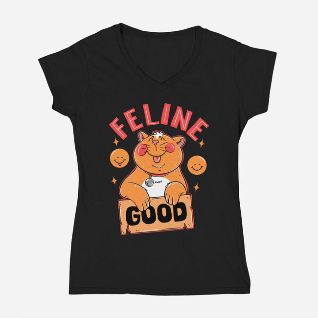Feline Good Today-womens v-neck tee-Tri haryadi
