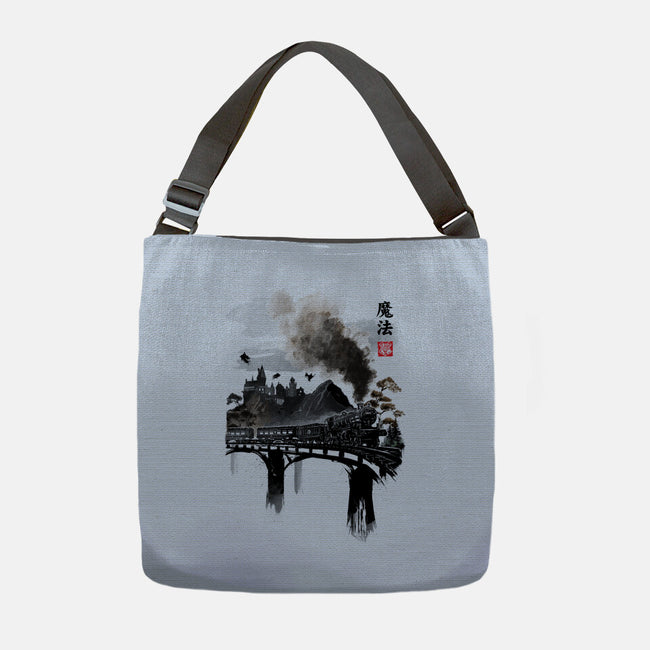 Train To School Of Magic-none adjustable tote bag-DrMonekers