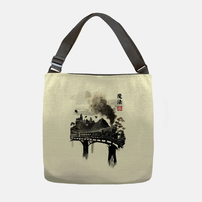 Train To School Of Magic-none adjustable tote bag-DrMonekers