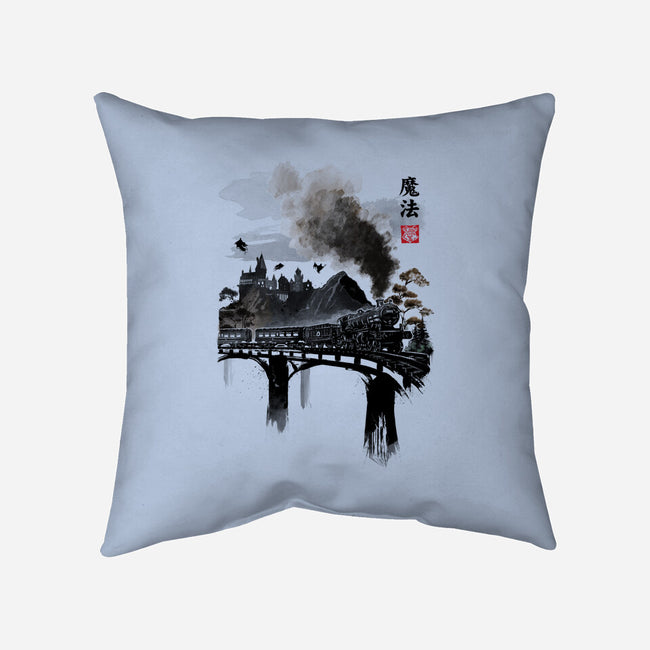 Train To School Of Magic-none removable cover w insert throw pillow-DrMonekers