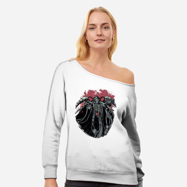 Ainz-womens off shoulder sweatshirt-xMorfina