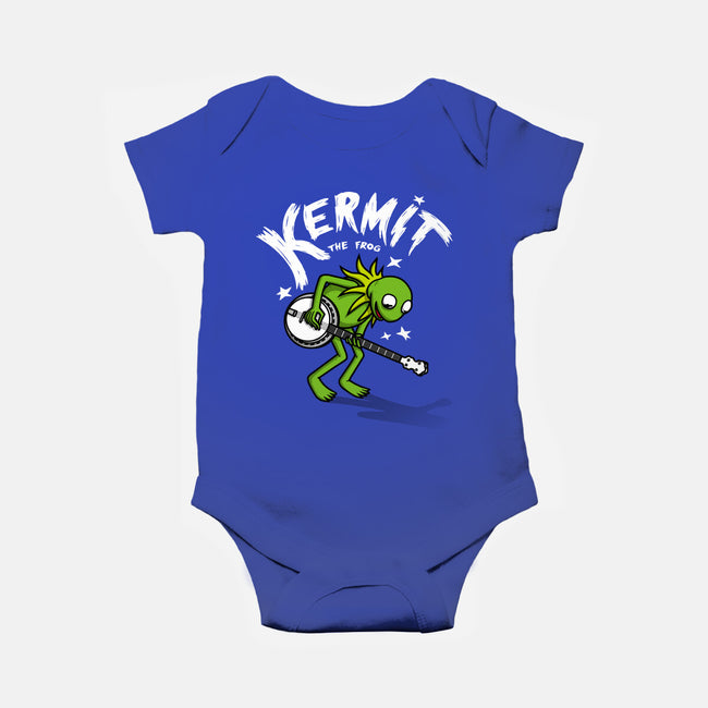 Banjoist Frog-baby basic onesie-Raffiti