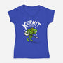 Banjoist Frog-womens v-neck tee-Raffiti