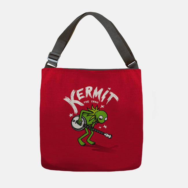 Banjoist Frog-none adjustable tote bag-Raffiti