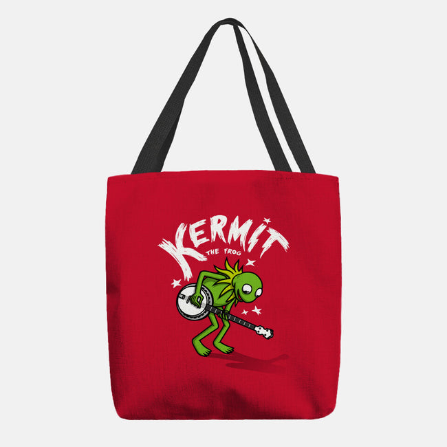 Banjoist Frog-none basic tote bag-Raffiti