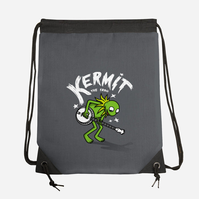 Banjoist Frog-none drawstring bag-Raffiti