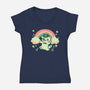 Shamrock Kitty-womens v-neck tee-TechraNova