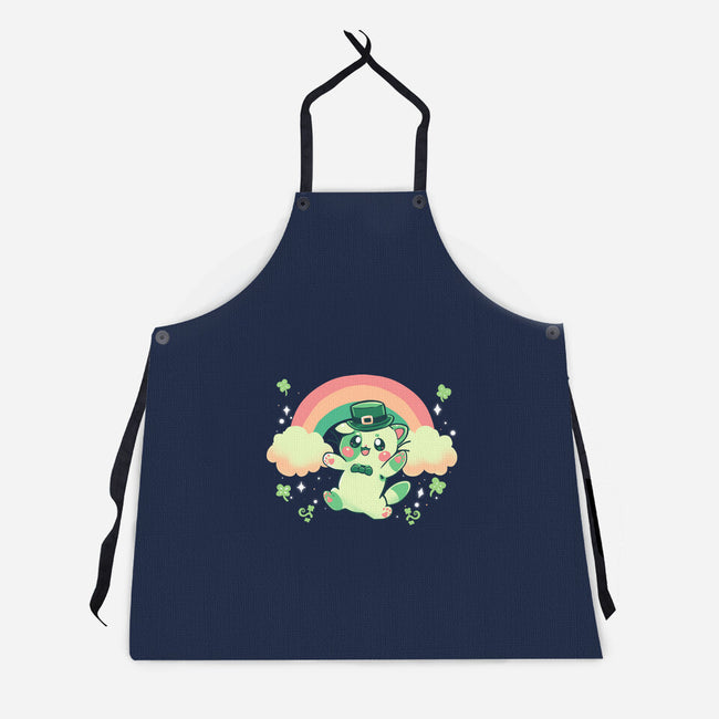 Shamrock Kitty-unisex kitchen apron-TechraNova