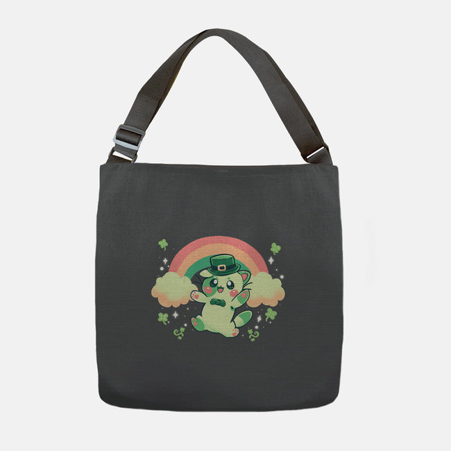Shamrock Kitty-none adjustable tote bag-TechraNova