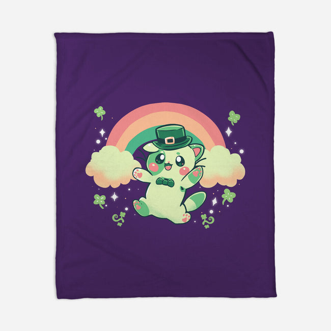 Shamrock Kitty-none fleece blanket-TechraNova