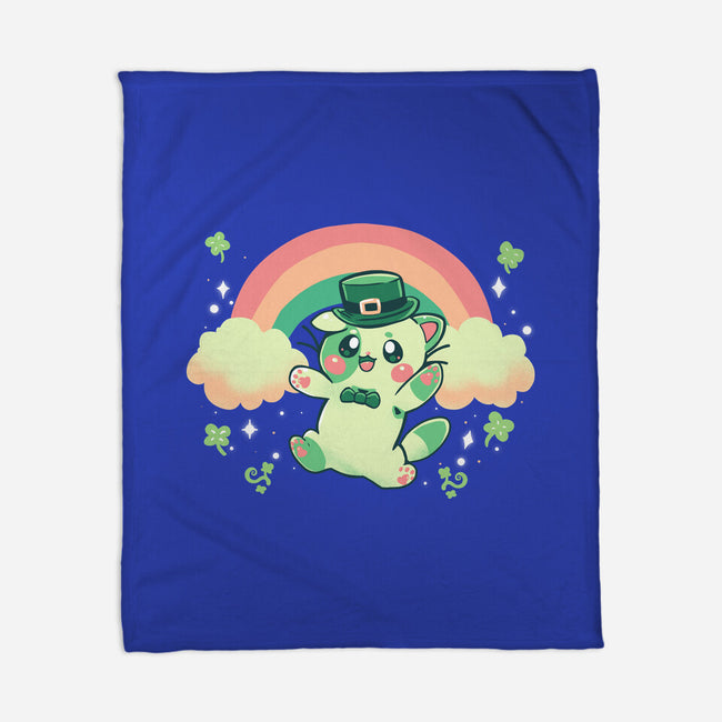 Shamrock Kitty-none fleece blanket-TechraNova