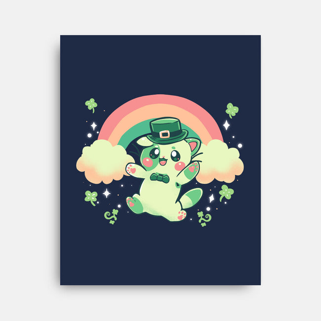 Shamrock Kitty-none stretched canvas-TechraNova