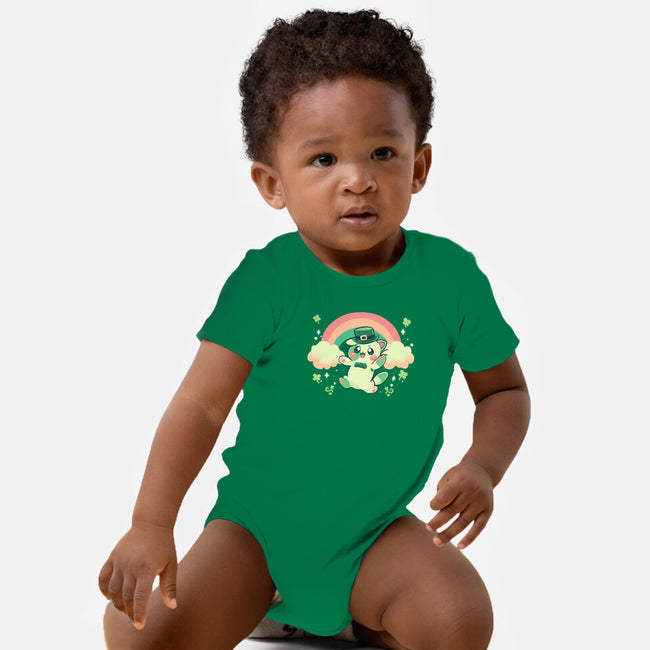 Shamrock Kitty-baby basic onesie-TechraNova